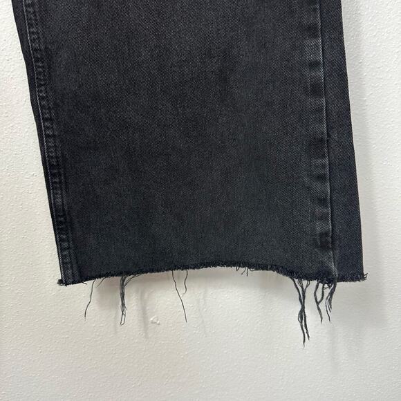 The Ragged Priest Jeans Wide Leg Denim Pants Raw Hem Black Charcoal 26 - Picture 9 of 11